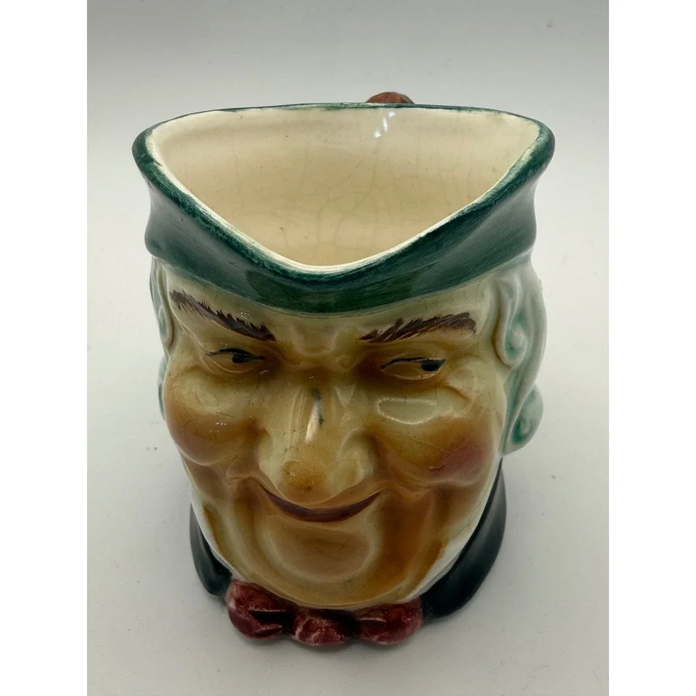 Vintage‎ Hand Painted Character Pitcher Toby Jug Made in Japan Green Tricorn Hat